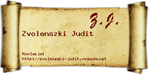 Zvolenszki Judit névjegykártya